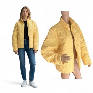 Athletic Works Women’s 1X Lemon Yellow Puffer Jacket Zip Front Lightweight Coat
